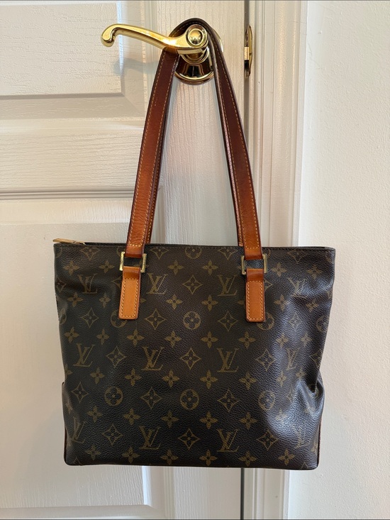 Louis Vuitton Handbags - Louis Vuitton Monogram Canvas Tote with Brown Leather Straps